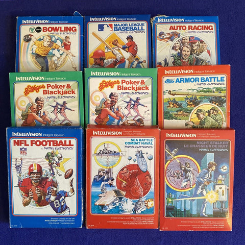 Lot Of 9 Intellivision Game Lot - All Complete CIB w/ Overlays