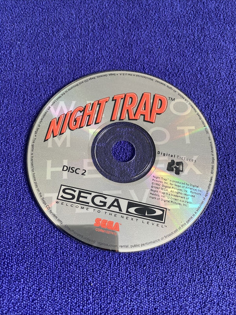 Night Trap (Sega CD, 1992)  Authentic Disc 1 + 2 - Tested!