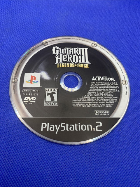 Guitar Hero III 3: Legends Of Rock (PlayStation 2, 2007) PS2 Complete Tested!