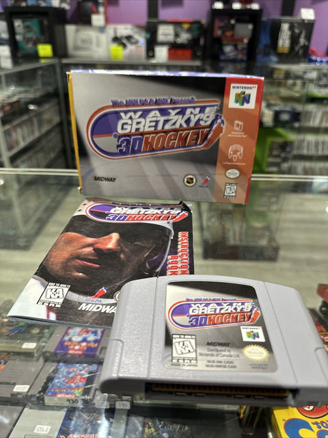 Wayne Gretzky's 3D Hockey (Nintendo 64, 1996) N64 CIB Complete! *No Insert*