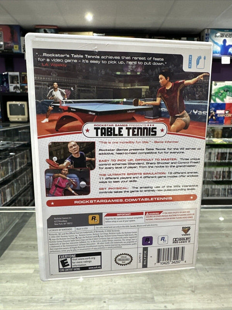 Rockstar Games Presents Table Tennis (Nintendo Wii, 2007) CIB Complete Tested!